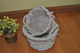 Wicker Gift Basket with 2 Handles Set 2