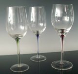 Wine Glass With Infused Color in Stem (SWC1065)