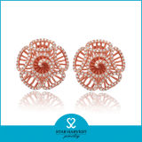 Genuine Rose Gold Plating Silver Earring Jewellery with CZ (E-0017)