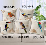 Birds Transfer Print Cushion Decorative Fashion Pillow (SCU-047)