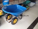 Plastic Garden Wheel Barrow with Wooden Frame