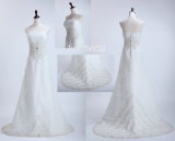 A-Line Wedding Dress & Lace Wedding Gown & Beading Bridal Dress (LV1312)
