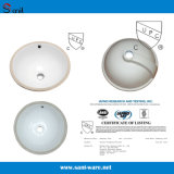 Small Size Round Undermount Bathroom Porcelain Sink with Cupc (SN035)