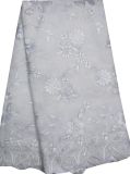 Fashion African White Organza Lace Fabric Cl8199-1