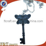 Customized Souvenir Butterfly Key Shape Pendant Necklace Chain
