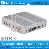 Fanless PC 4k Mini PC I5 4200u with Intel Core I5 4200u 1.6GHz CPU Haswell Architecture Soc Design Aluminum Chassis