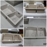 10 Years Warranty Quartz Stone Double Bowl Kitchen Sink