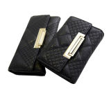 Metal Button Leather PU Purse, Women's Favor Wallet (WA5090)