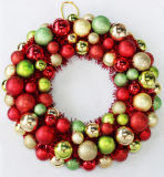Christmas Ball Wreath with Tinsel (dia 35cm)