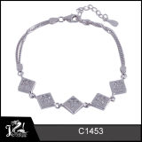 Decorative Pattern 925 Silver Rhodium Plated Bracelet Wholesale