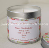 Original Personalised Strawberry Scented Candle in Silver Tin