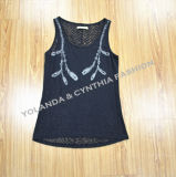 Fashion Printed Lace Embroidery Women's Vest/Women's Top Wear