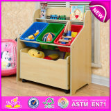 MDF Toy Wooden Storage Box with Plastic Box, Household Items Wholesale Colourful Wooden Storage Box W08c132