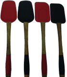 Silicone Head Spatula with Wooden Handle, Kitchen Tool, Kitchen Utensil