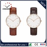 Custom Slim Genuine Leather Nato Nylon Strap Luxury Stainless Steel Watches Fashion (DC-005)