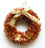 Christmas Wreath (tinsel+ribbon)