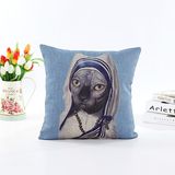 Decorative Faux Linen Transfer Print Cushion Fashion Pillow (LPL-636)