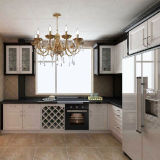 Modern Style White Mixed Black Lacquer Finish Kitchen Cabinets