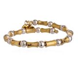 Section Beads Chain Design Gold Plating Bangle