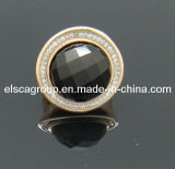 Fashion 316L Stainless Steel Agate Onyx Zircon Rings Jewellery