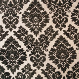 Deluxe Classic Damask Black Cut Pile Velvet Upholstery Sofa Fabric