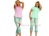 Ladies' Short Sleeve Leisure Blouse - 3 (WX09-010h)