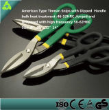 American Type Tinman Snips with 2-Color Dipped Handle