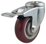 Medium Duty Bolt Hole PU Caster Wheel for Trolley
