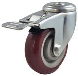 Medium Duty Bolt Hole PU Caster Wheel for Trolley