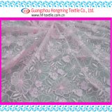 Pink 3D Floral Embroidery Fabric for Garment