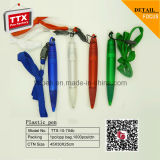 Hot Selling Plastic Ball Pen with Lanyard