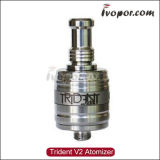 Full Detachable Stainless Steel Trident V2 Atomizer Dual Coil Rda Atomizer