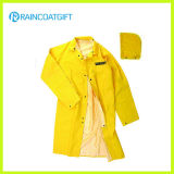 PVC Polyester Safety Men's Long Raincoat Rvc-055A