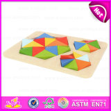 2015 Colorful Geometrical Puzzle Wooden Educational Toy for Kids, Wooden Board and Geometric Shape Sorter Intelligent Toy W13e051