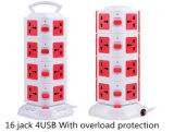 Fashion Portable UK USB Wall Socket Outlet with Overload Protector