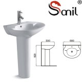 Hot Sell Porcelain Bathroom Pedestal Washing Sinks (S9032)
