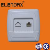 EU Style Flush Mounting Wall Phone Socket Rj11 (F3007)