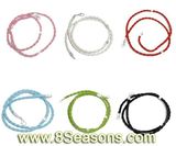 6 Mixed Braiding Leatheroid Charm Necklaces W/Lobster Clasp. Fit European Charm 50cm (B06561)
