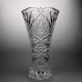 Engraving Glass Vase/Medium/Flower Vase/Glass Decor/Glass Craft/Glassware