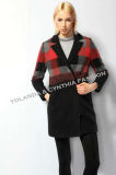 Wool Fashion Women's Plaided Progressive-Shade Coat /Women's Winter Clothing (SJ013)