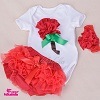 Wholesale Children Clothing Baby Romper Girl Kid Clothing Infant Clothes with Match Ruffle Skirt and Bow Headband Sets 0-2y