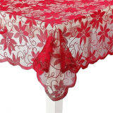 Christmas Holiday Red Poinsettia Lace Tablecloths