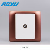 Wooden Color PC Material TV Television Socket