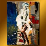 Nude Women Group Painting, Abstract Canvas Art, Oil Painting