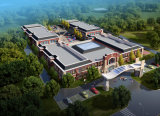 School Design 3D Architectural Rendering Aerial View