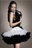 Baby Girl Adult Size Tee Dance Wear Pettiskirt Wholesale White with Black Color Full Skirt