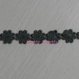 Brown Green Flower Design Chemical Lace for Dress