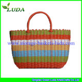 Luda Mixed Colors Plastic Straw Basket