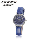 Stainless Steel Women Watch (leather band blue dial) (1136)