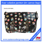 Cupcake Print Single Shoulder Satchel Handbag with PVC Coating (SAT-002)